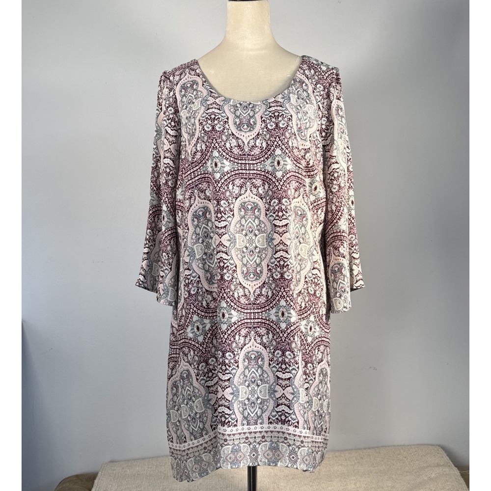 Vintage As U Wish Dress Floral Web‎ X-Large Knee High Soft Boho Babydoll Peasant